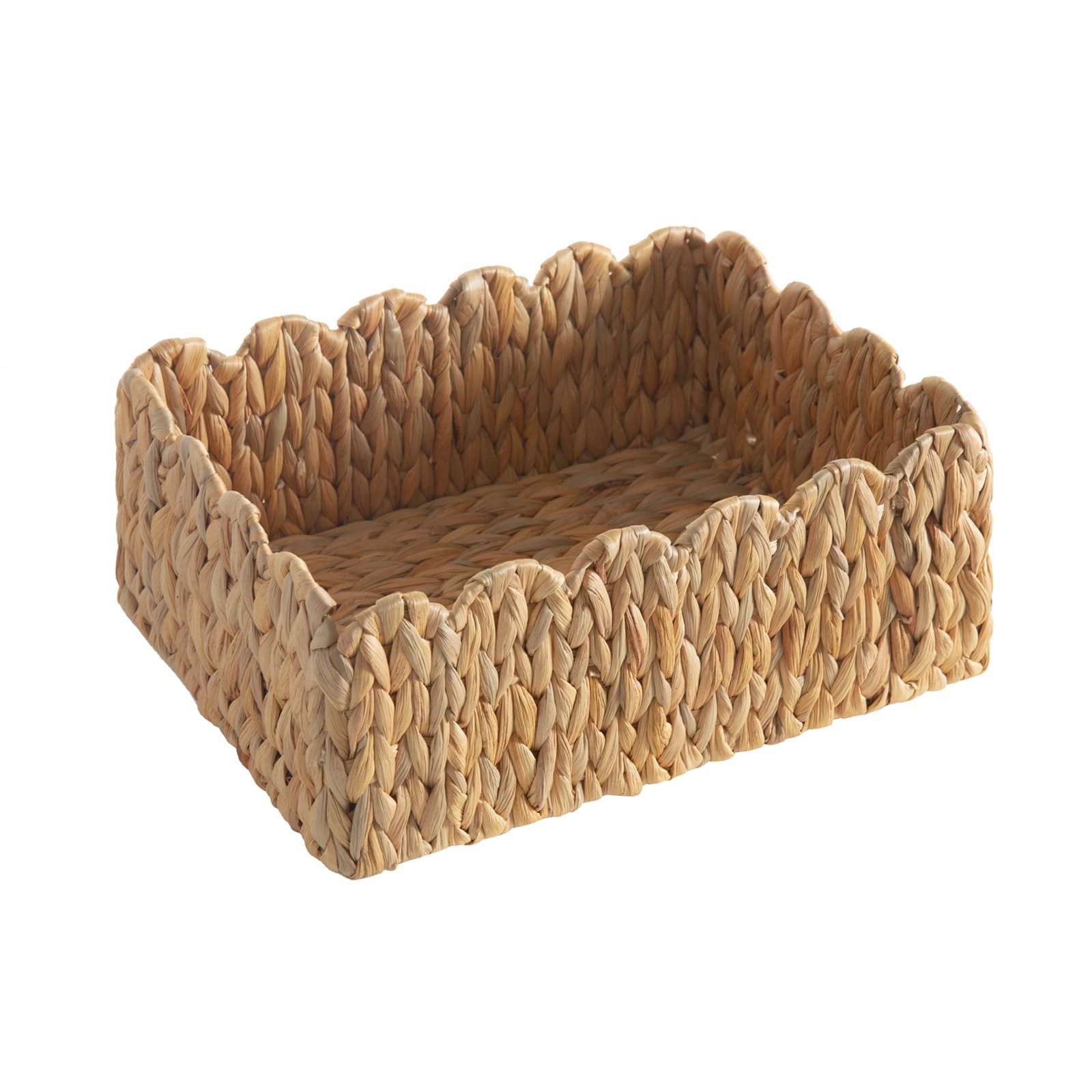 Quincry Scalloped Basket Wicker Storage Baskets Hand Woven Baskets For gallery