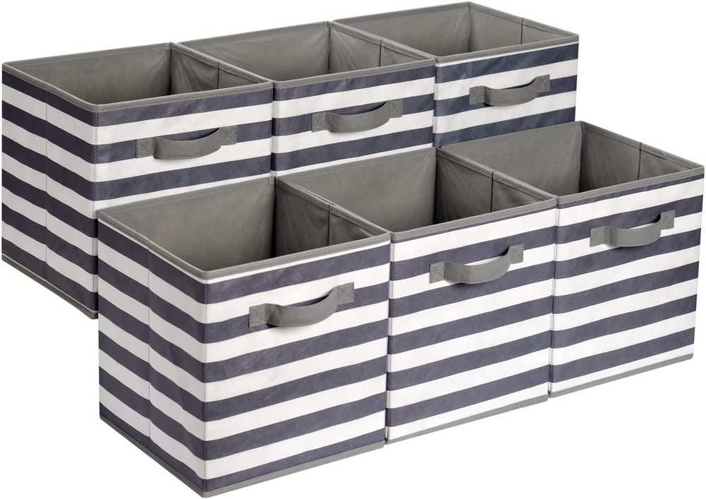 Cube Organizer Storage Bins Handles, Collapsible Fabric, Pack of 6, 10.5"X10.5"X