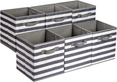 Cube Organizer Storage Bins Handles, Collapsible Fabric, Pack of 6, 10.5″X10.5″X