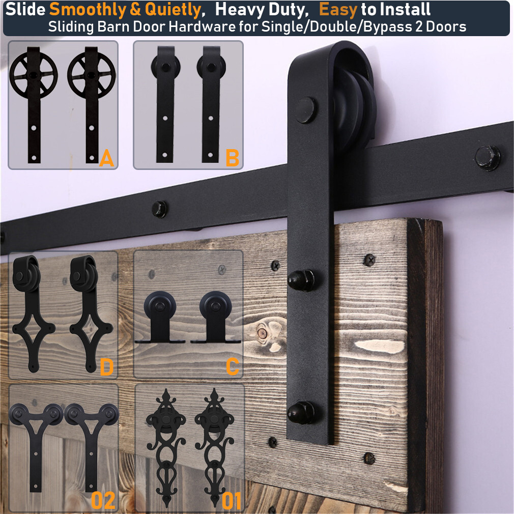 4-20FT Sliding Barn Door Hardware Closet Track Kit for Single/Double/Bypass Door gallery