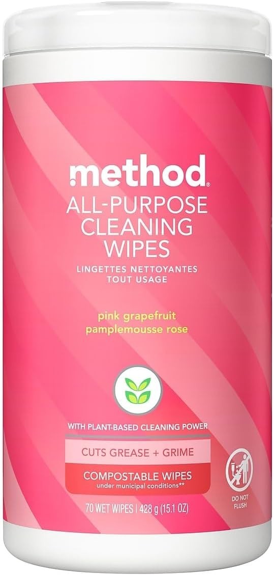 Cruelty-Free Multi-Surface Cleaning Wipes - Pink Grapefruit, 70 Count Canister gallery