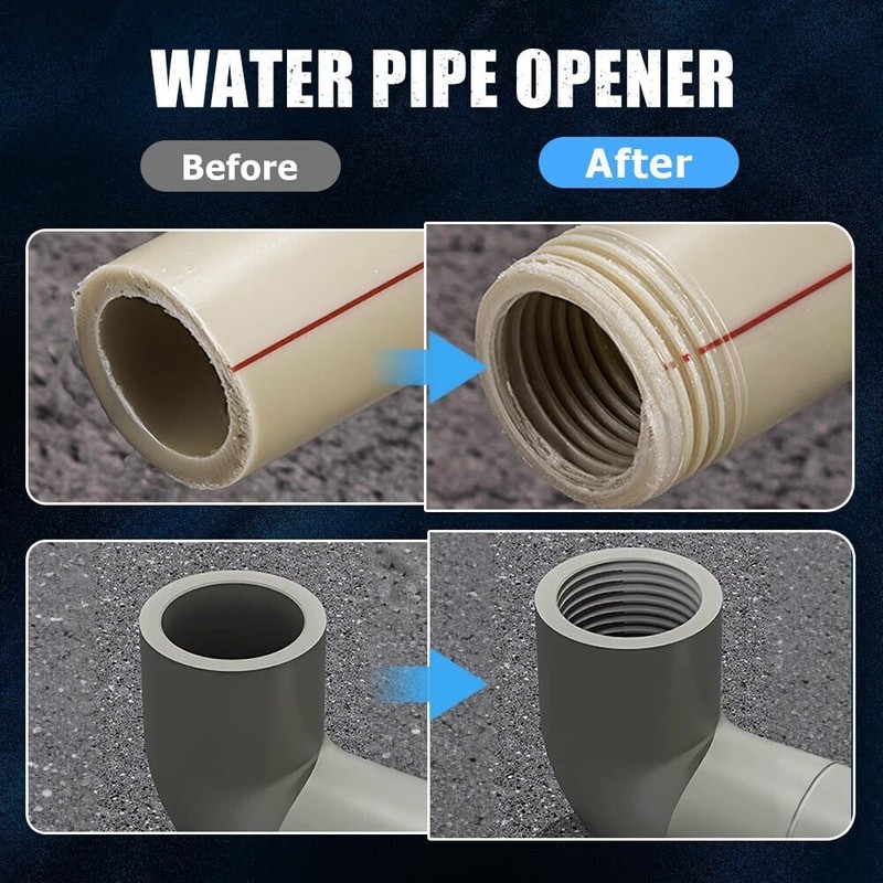 2pcs Integrated Internal & External Pipe Threading-Tool,PVC Pipe Threader Kit gallery