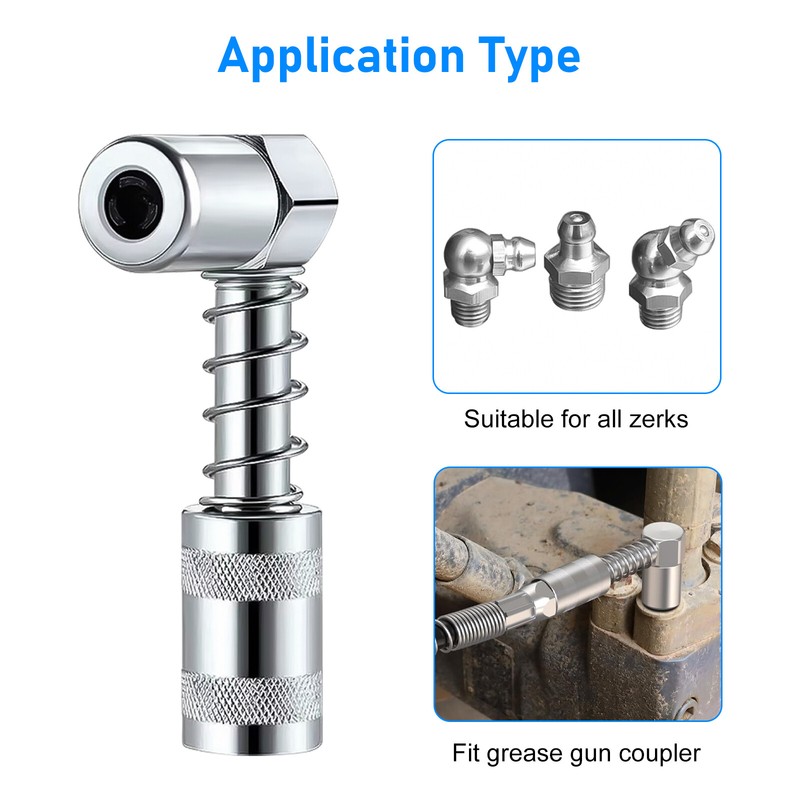 8pcs Grease Needle Tip Accessory Set,Injector Nozzle Dispenser 90 Degree Coupler gallery