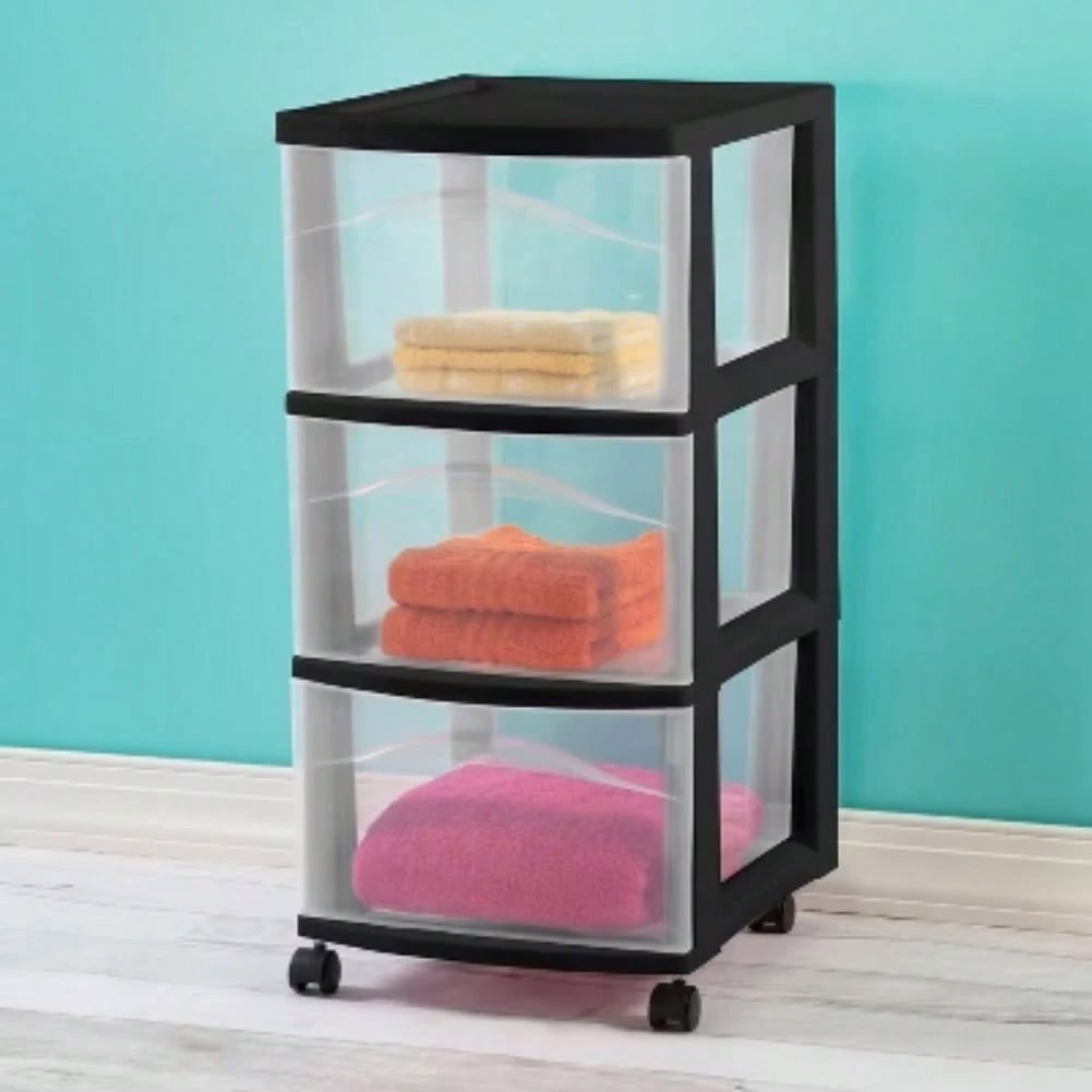 3 Drawer Plastic Storage Cart Rolling Organizer for Closet Office Bathroom gallery