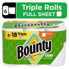 Paper Towels Full Sheet White, 6 Triple Rolls, 75 Sheets per Roll