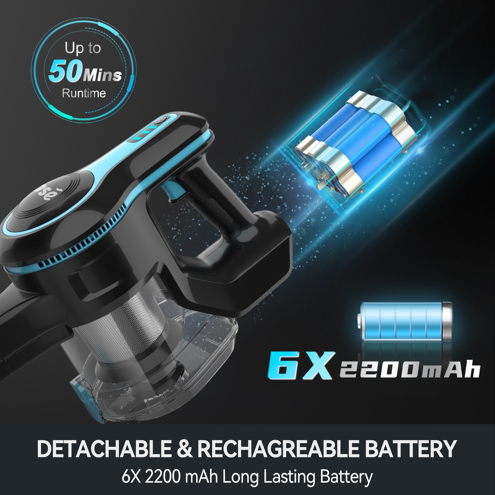 INSE Cordless Vacuum Cleaner for Home,Upgraded 38kPa/50Mins Stick Vacuum Lightwe gallery