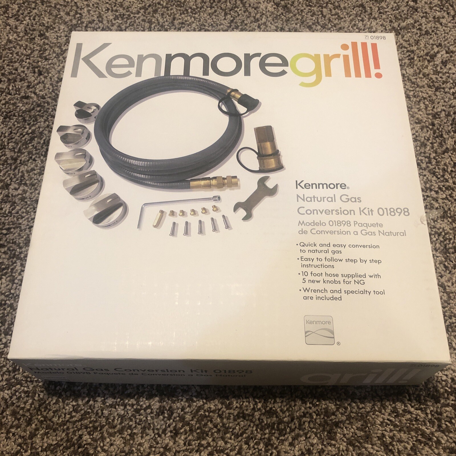 Kenmore Grill Natural Gas Conversion Kit 71 01898 w/ 10 ft Hose 5 Burner NEW gallery