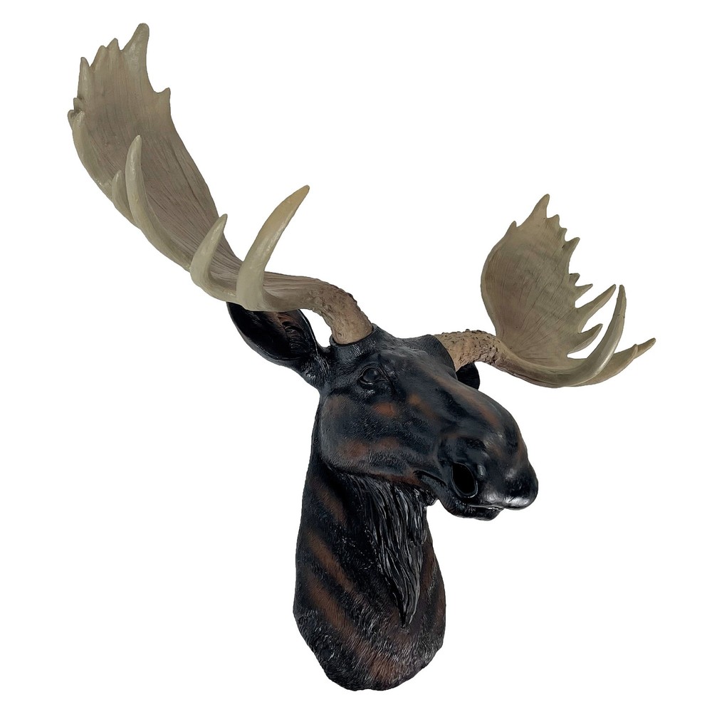 Zeckos Rustic Moose Head Bust Wall Sculpture 20x23in Brown Cabin Lodge Decor