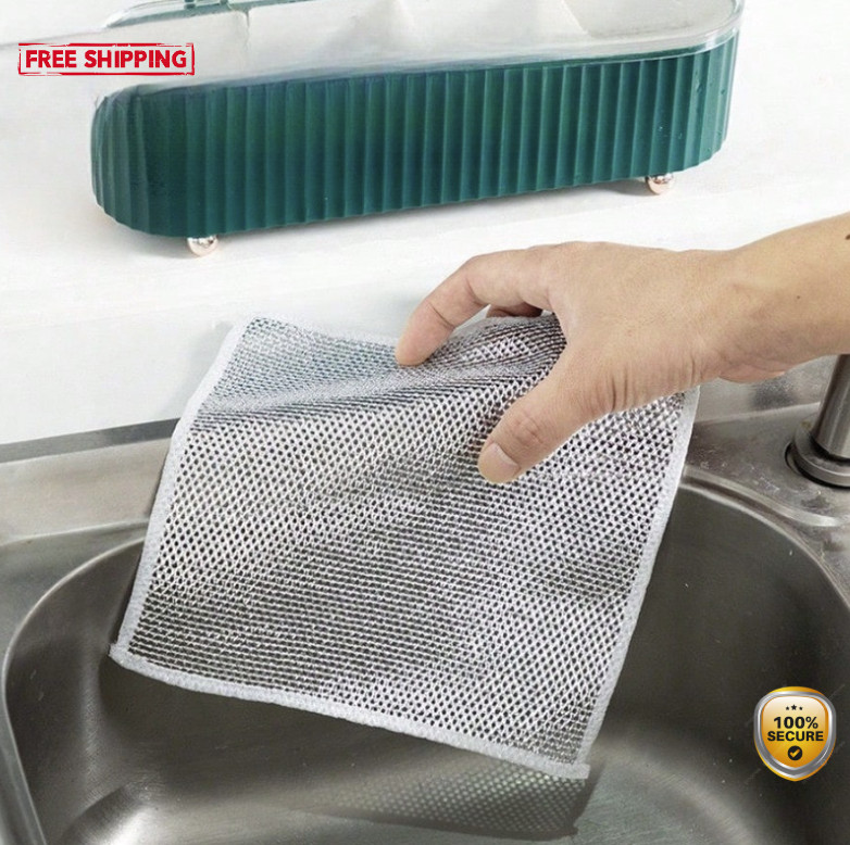 1pc 5‑Pack Microfiber Rag Dishcloths – Non‑Stick Oil & Super‑Absorbent - NEW gallery