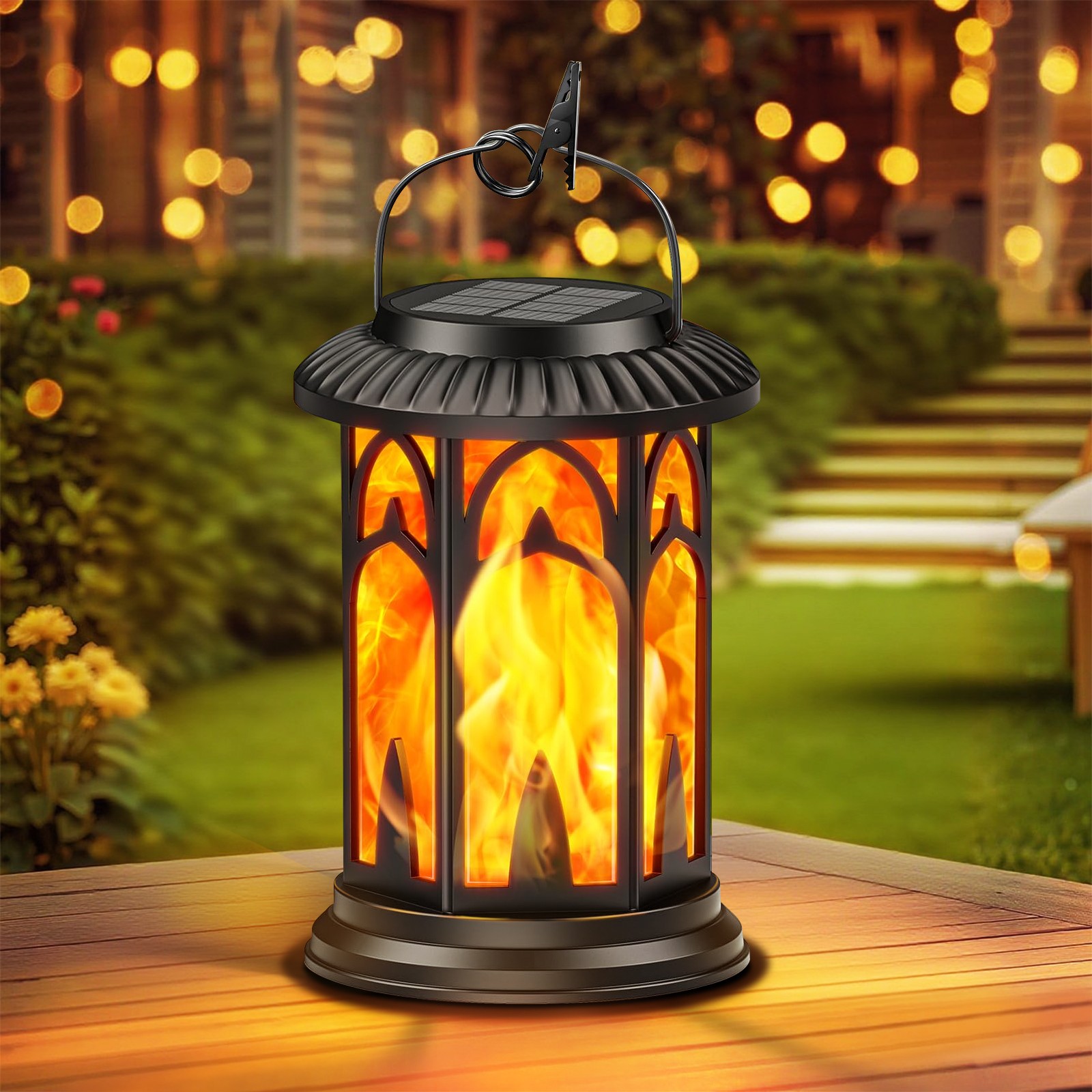LED Solar Lantern Hanging Lights Outdoor Yard Patio Garden Waterproof Decor Lamp gallery