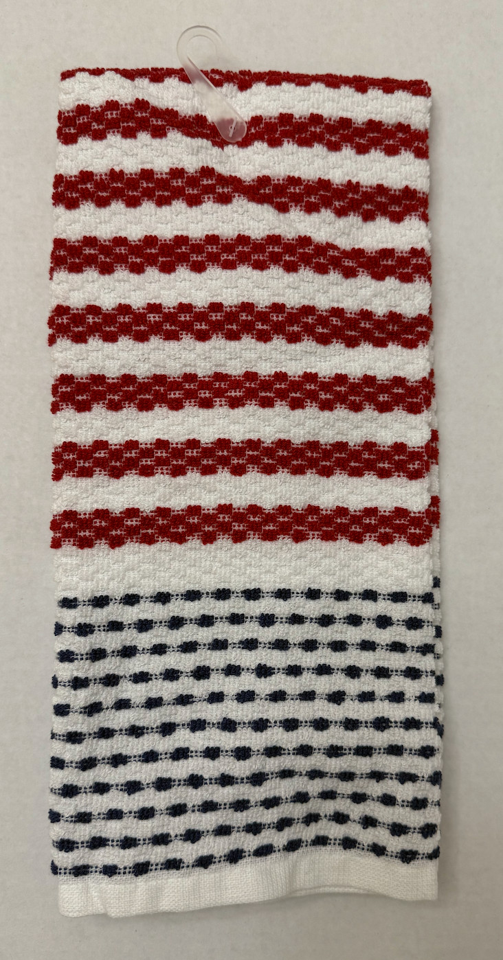 New Mainstays Red, White, & Blue Kitchen Towel 100% Cotton SZ 15 In x 25 In gallery