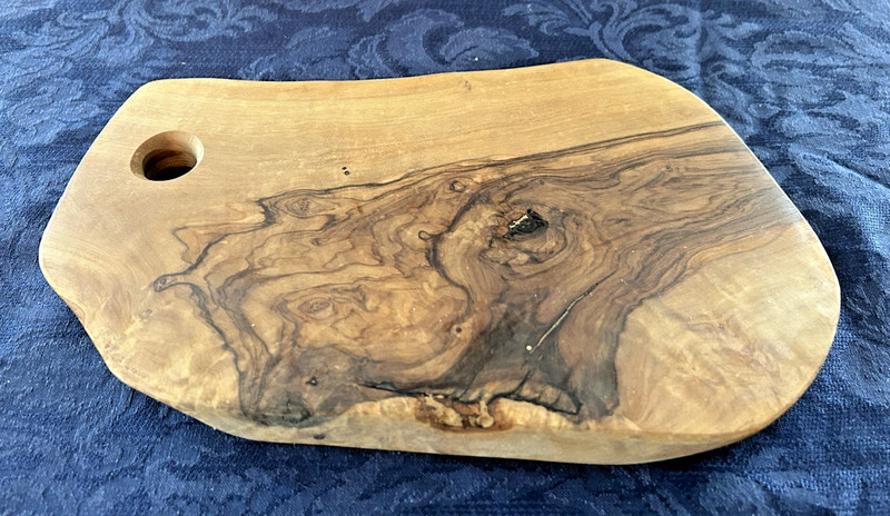 Live Edge Small Cutting Serving Board Free Form Olive Wood? 10.25"x6.5" gallery