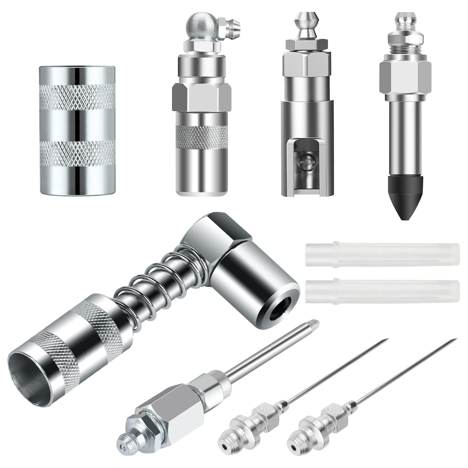 8pcs Grease Needle Tip Accessory Set,Injector Nozzle Dispenser 90 Degree Coupler gallery