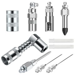 8pcs Grease Needle Tip Accessory Set,Injector Nozzle Dispenser 90 Degree Coupler