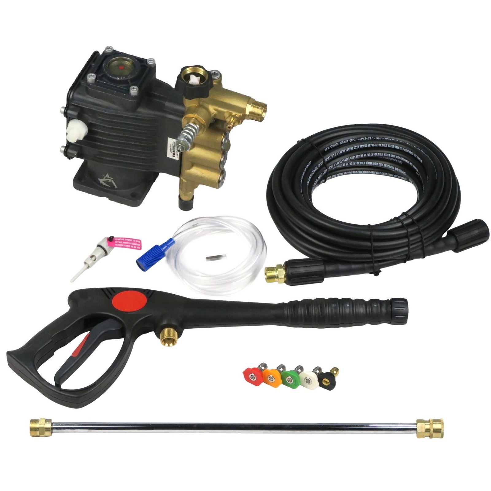 3600 psi, 3/4" Shaft, Horizontal Triplex Pressure Washer Pump & Deluxe Spray Kit gallery