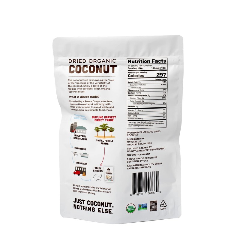 Mavuno Harvest Coconut Chips Dried Fruit Snack | Unsweetened Organic Dried Co... gallery