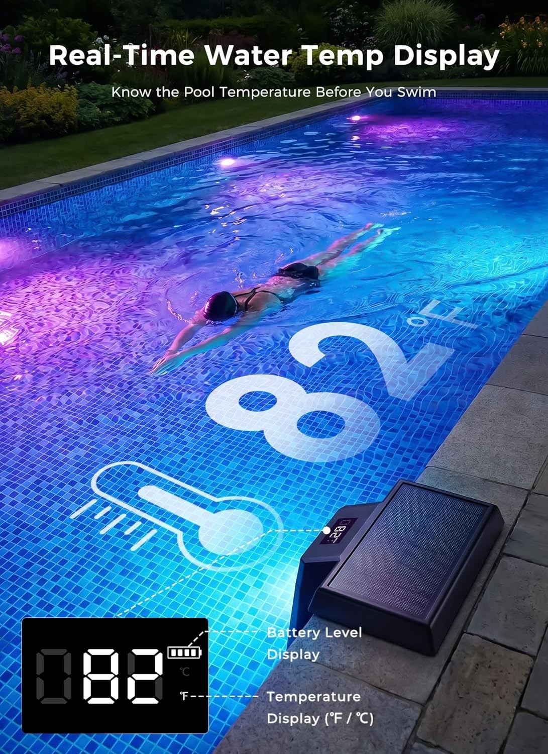 Solar RGB Swimming Pool Light IP68 Waterproof for Inground & Above Ground gallery