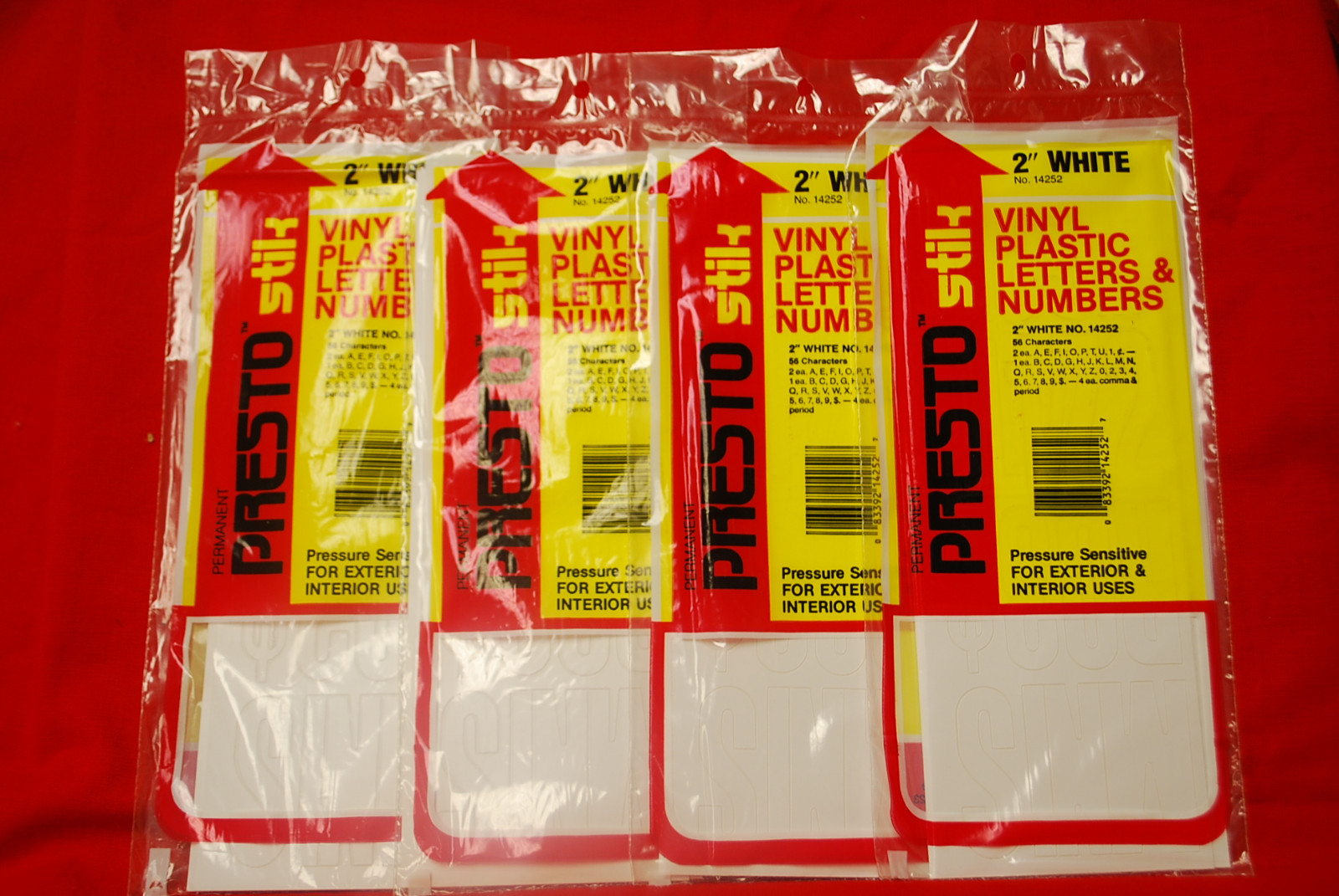 Presto Stik Vinyl Plastic Letters & Numbers 2" White Permanent #14252 S6478 gallery
