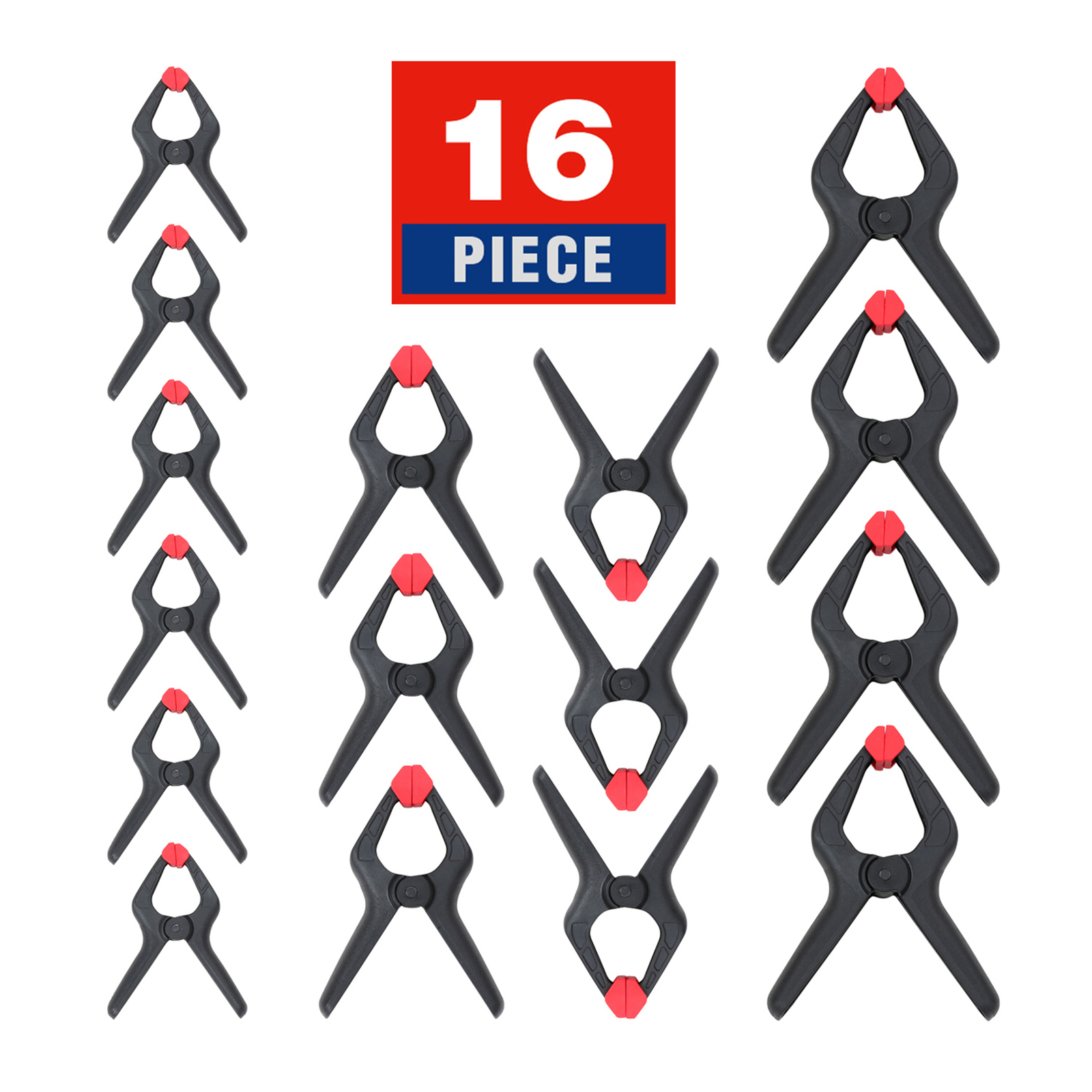 Heavy Duty Nylon Spring Clamp Set 16Piece-4PC 6-1/2" 6PC 4-1/2" 6PC 3-3/8" Clamp gallery