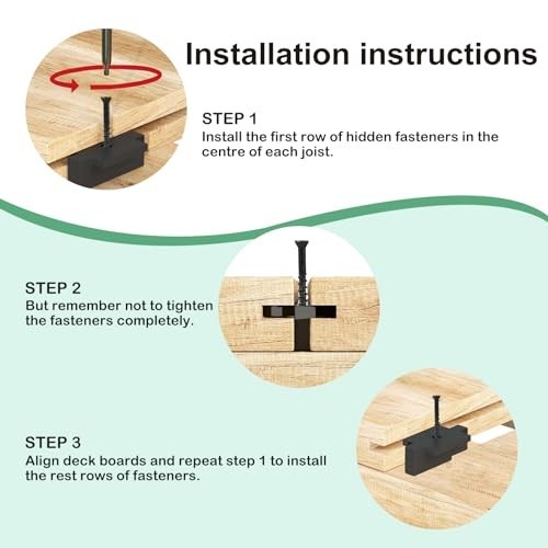 Hidden Deck Fasteners for Composite Decking Boards with Screws and Drill Bits gallery