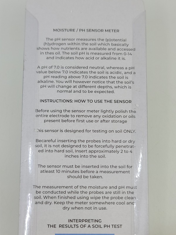 Cotswold Two Way Moisture PH Sensor Meter Gardening Tool No Batteries Required gallery