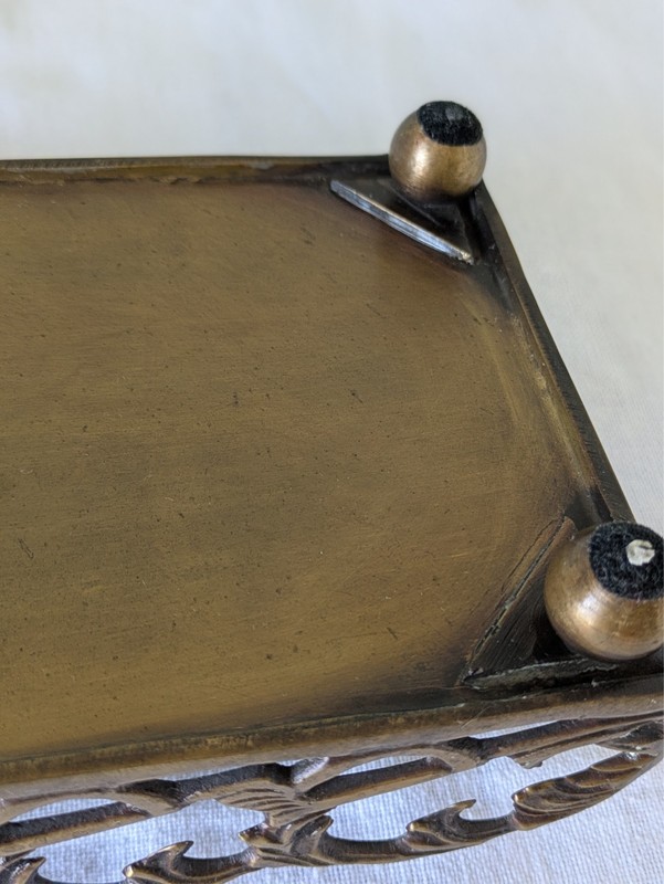 WINDSOR CASTLE ANTIQUE BRASS SCROLL PAPER GUEST TOWEL HOLDER gallery