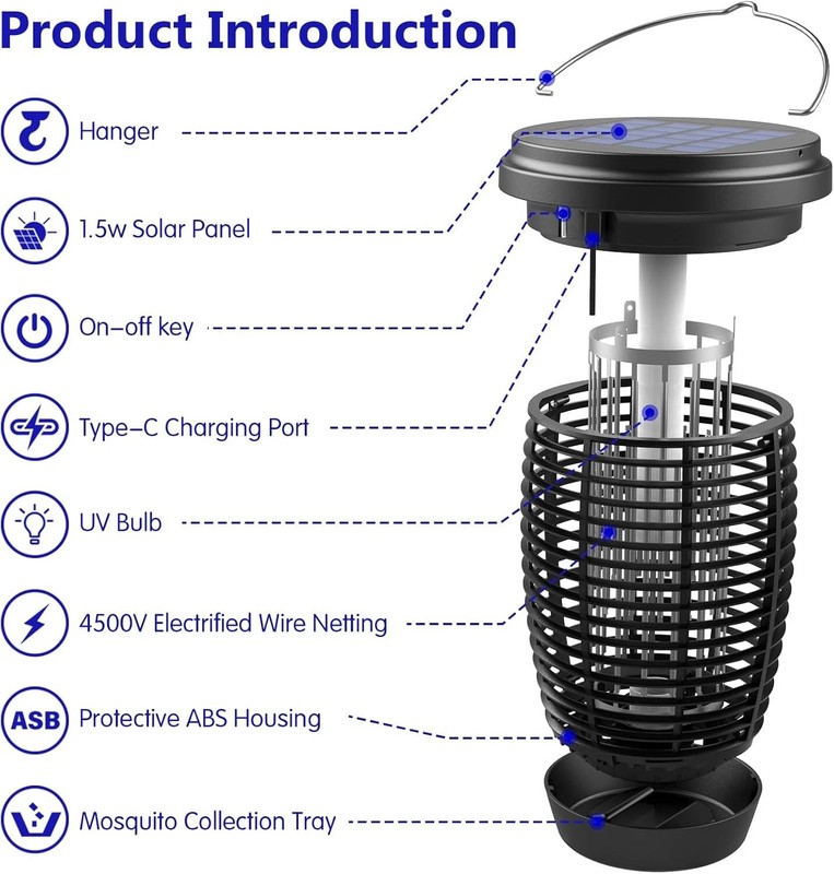 Mosquito Fly Bug Insect Zapper Killer Indoor Outdoor Electronic Light Trap Lamp gallery