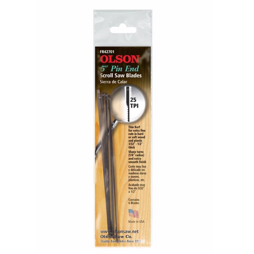 Olson 42701 25 TPI Carbon Steel Scroll Saw Blade 5 in. gallery