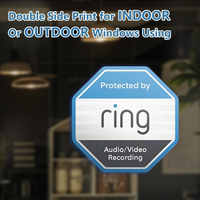 12 Pack Ring Security Stickers，Double Sided HD Printed Waterproof Security Decal gallery