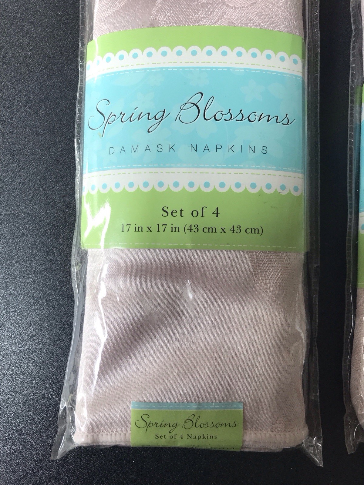 Damask Napkins. Spring Blossoms. Light Pink. 8 Napkins, Still in Package. gallery