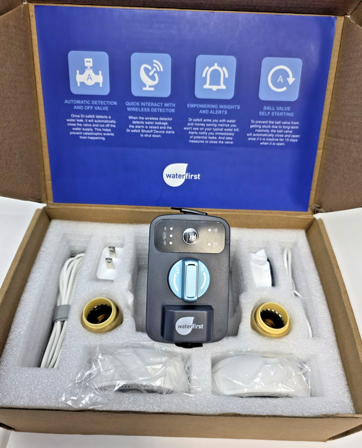 WaterFirst Dr.SafeX 3/4" Automatic Water Shutoff Valve Leak Detector Wireless gallery