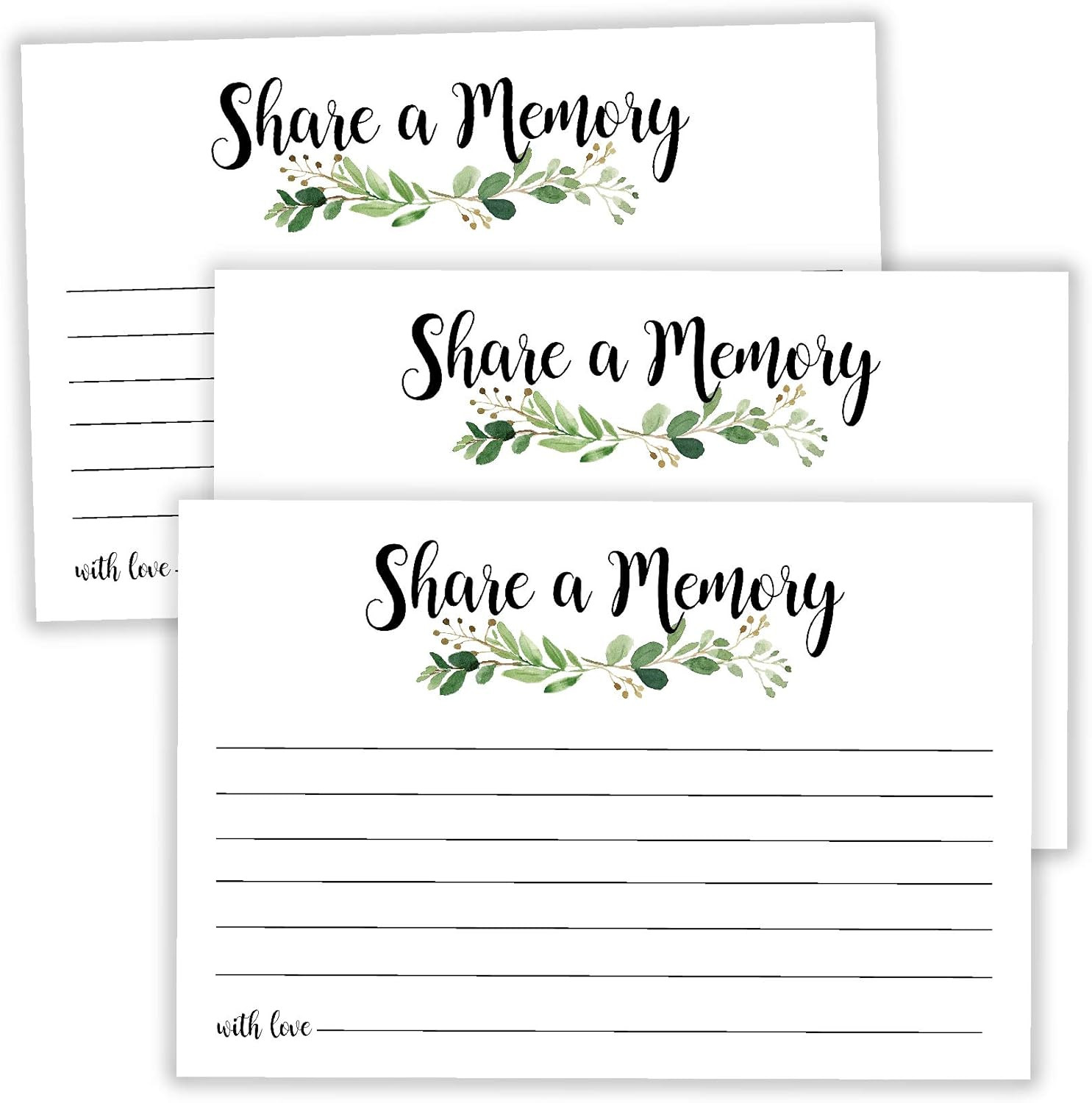 Greenery Share a Memory Cards, Funeral Guest Book, Memory Card for Celebration o gallery