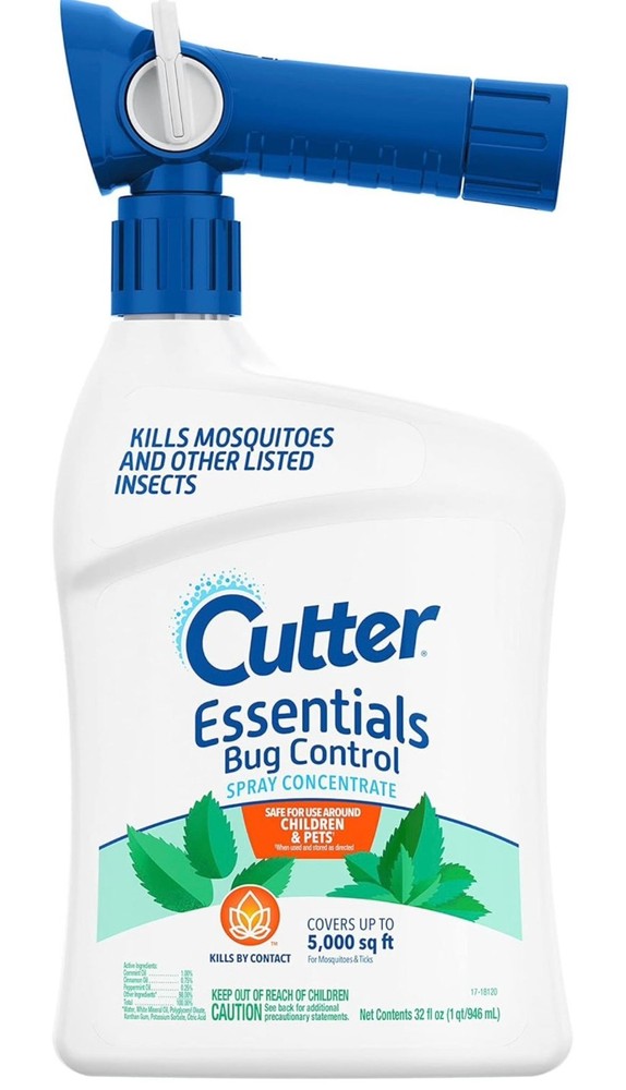 Cutter Essentials Bug Control Spray Concentrate, Covers Up to 5,000 Sq Ft, 32 Oz