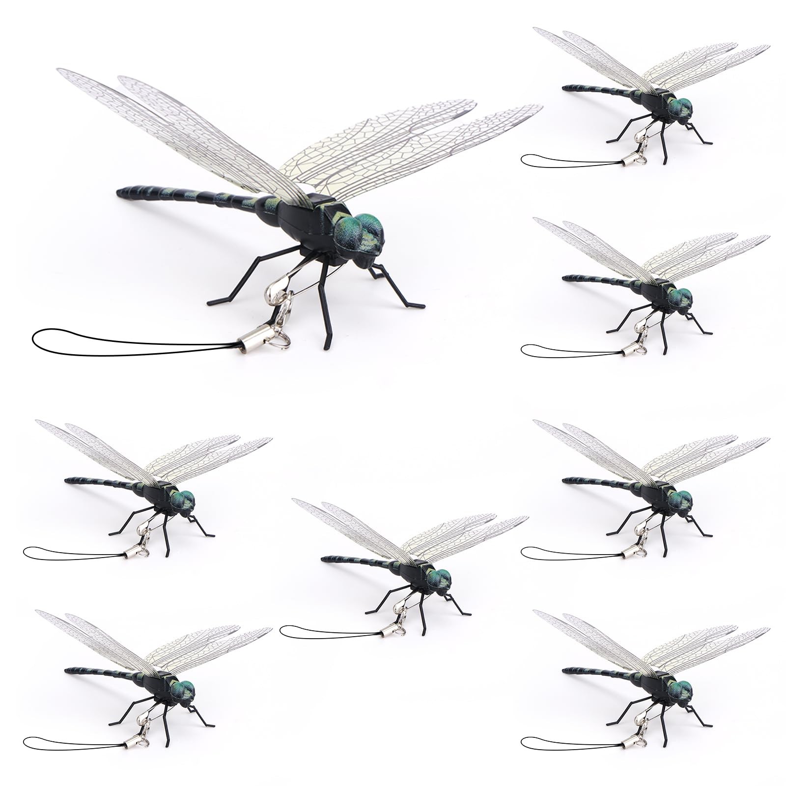 8 Pcs Dragon Fly Clips for Bugs Repellent, 3D Artificial Dragonfly Garden Dec... gallery