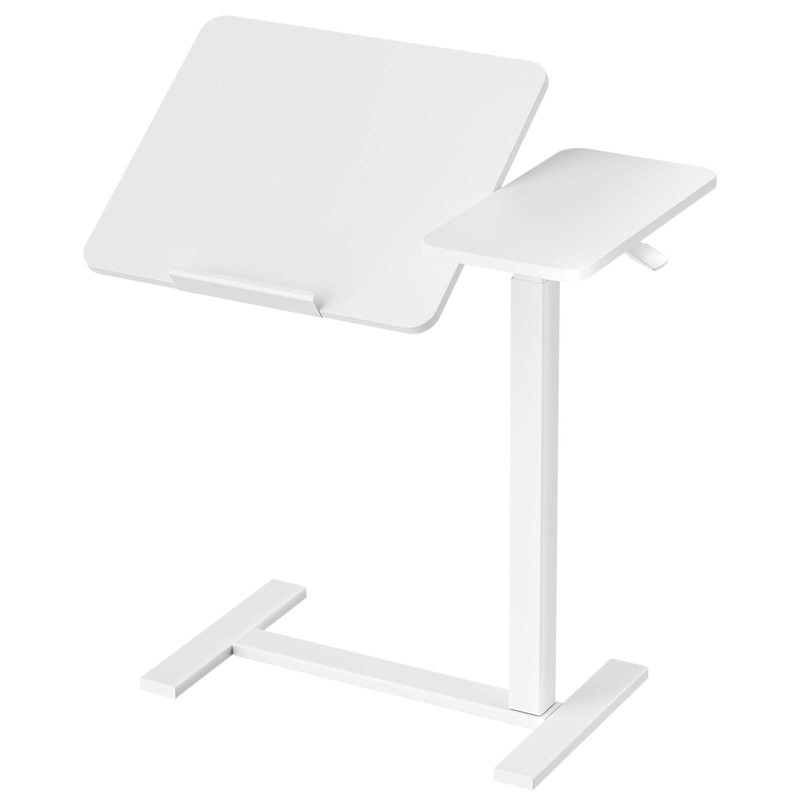 Overbed Bedside Desk Rolling Laptop Stand Tray Overbed Table w/ Wheel Adjustable gallery