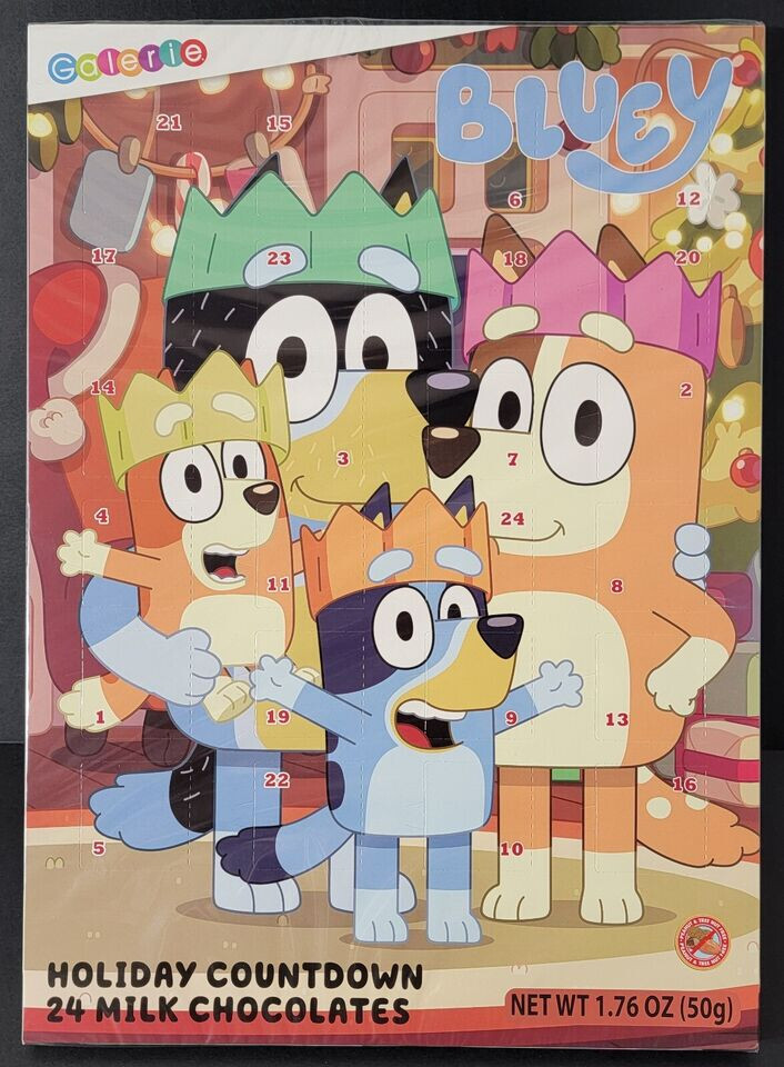 Bluey Holiday (3-PACK) Countdown Calendar Galerie 72 Milk Chocolates BB 08/2026 gallery