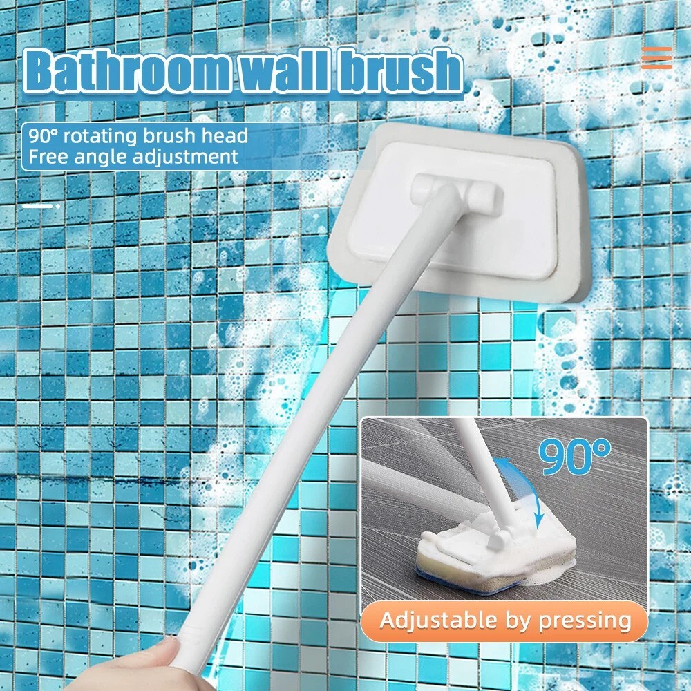 3pc Bathroom Long Handle Brush Wall Floor Scrub Bath Shower Tile Cleaning Tool gallery