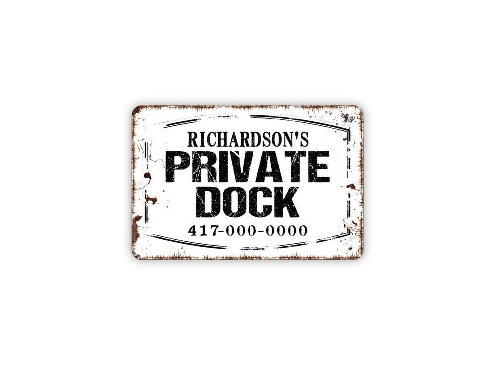 Personalized Private Dock Sign | Custom Lake House Wall Decor Metal Sign