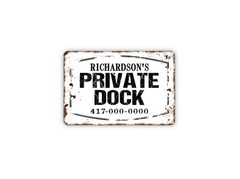 Personalized Private Dock Sign | Custom Lake House Wall Decor Metal Sign