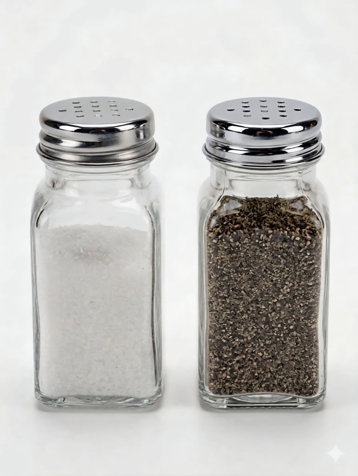 Salt & Pepper Shaker Set Glass Stainless Steel Lids Kitchen Table Dining 2pc gallery