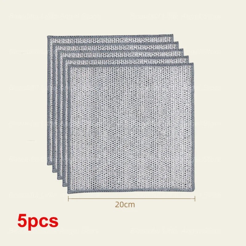 20PCS Steel Wire Dish Cloth Non-Scratch Microfiber Cleaning Rag Kitchen Towel gallery
