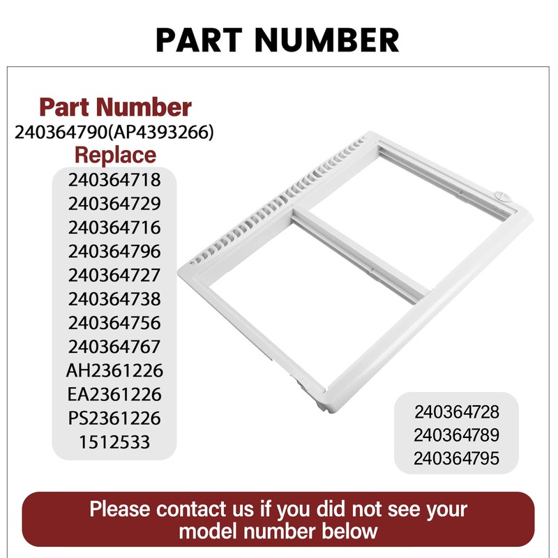 Refrigerator Crisper Pan Frame For Electrolux Frigidaire Refrigerator 240364790 gallery