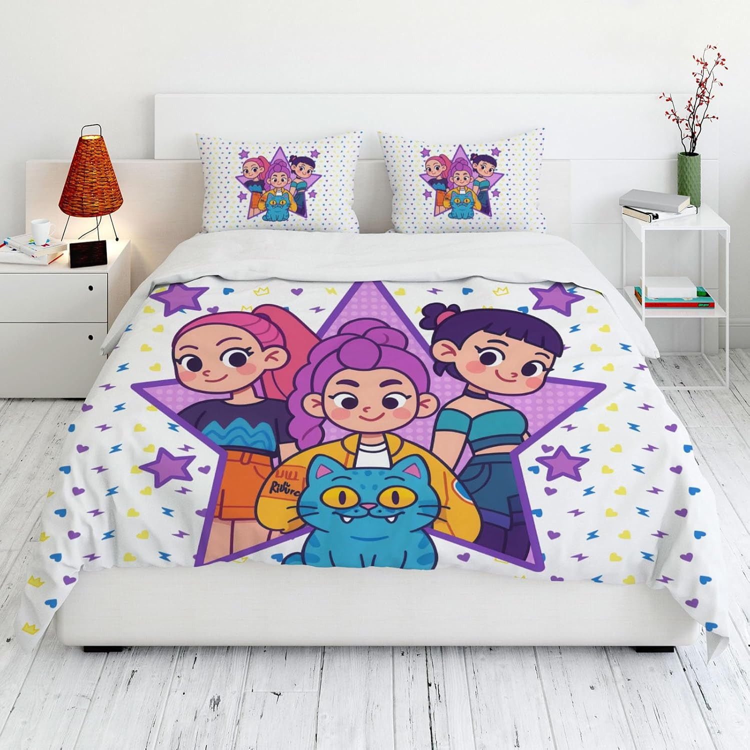 Cute Korean Anime Hunter Comforter Set with 1 Pillowcase for Girls Teens Women F gallery