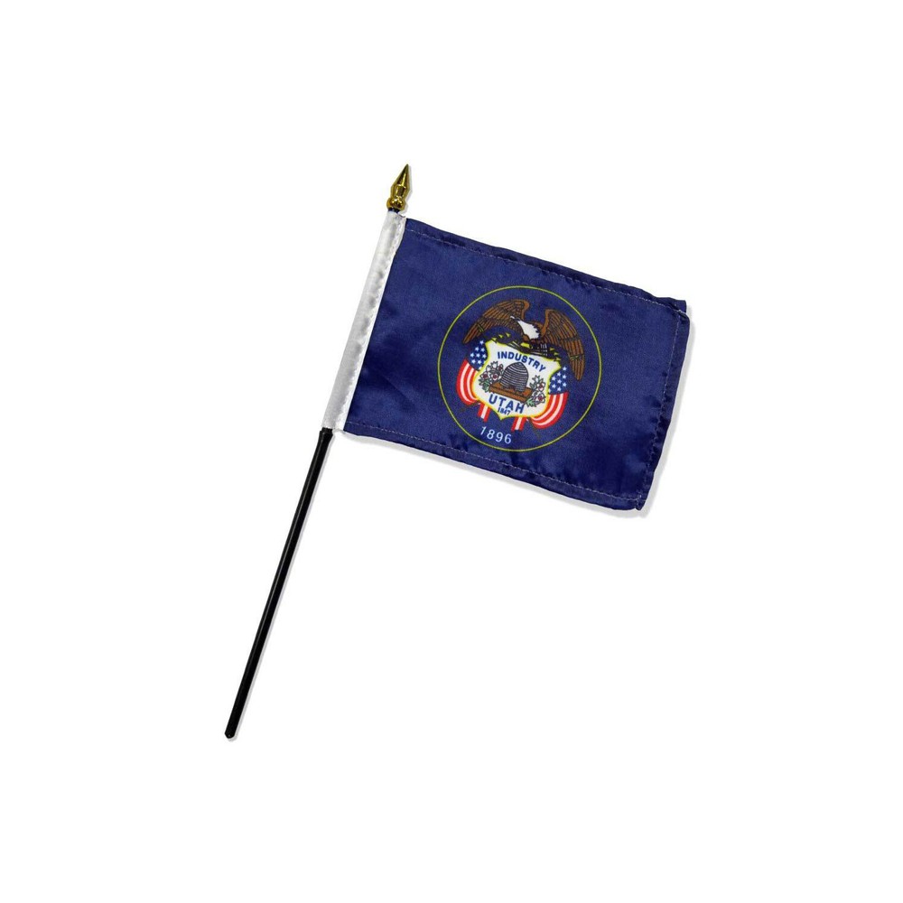 1 Dozen Utah Flags 4x6in Stick Flag State of Utah Flag UT Pride