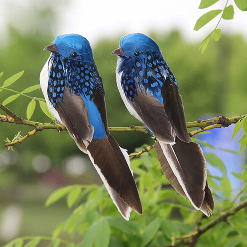 4pcs Mini Artificial Birds Fake Feather Foam Sparrow Home Garden Ornaments Craft gallery