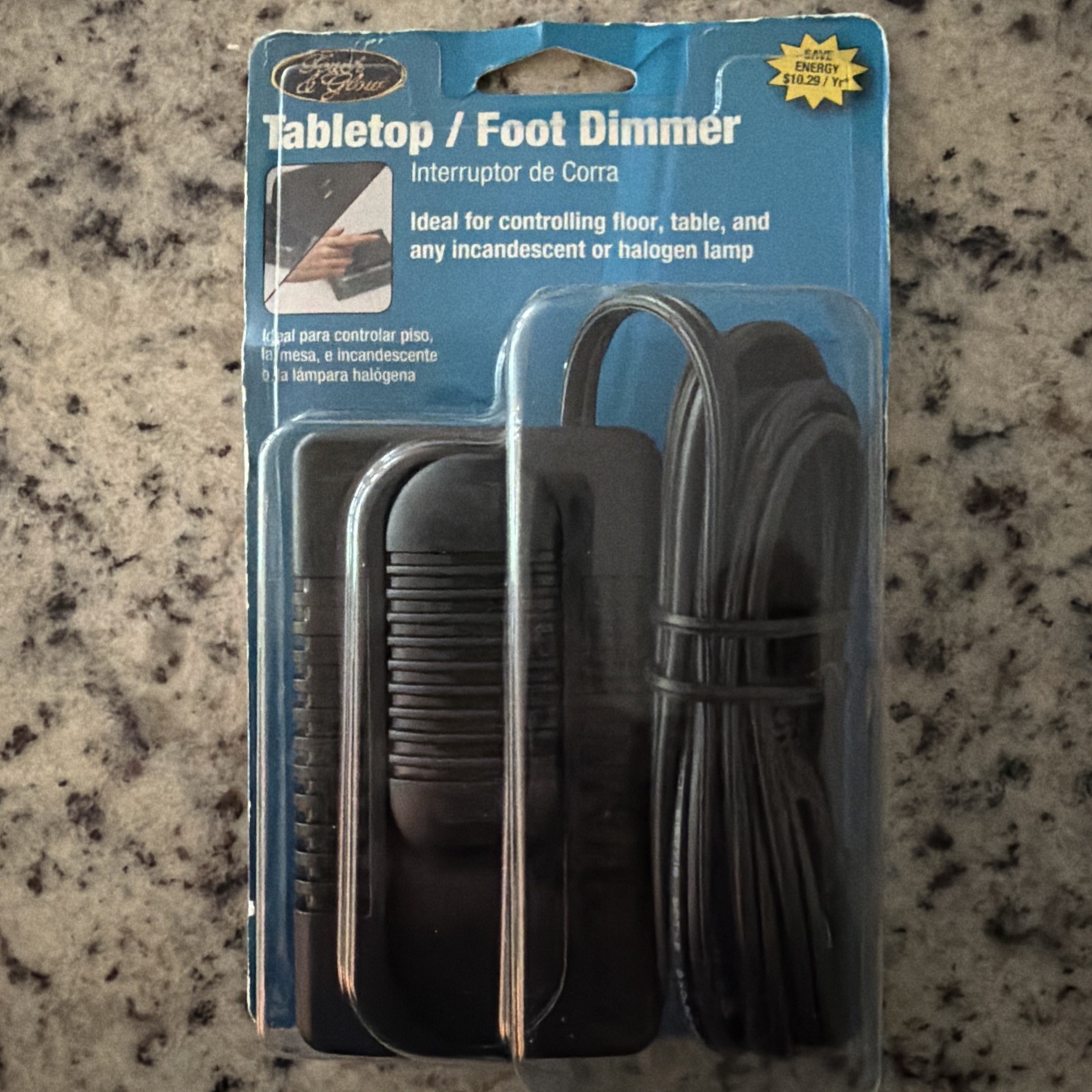 Vintage Tabletop Foot Dimmer Switch Lamp Light Control NOS Sealed Black gallery