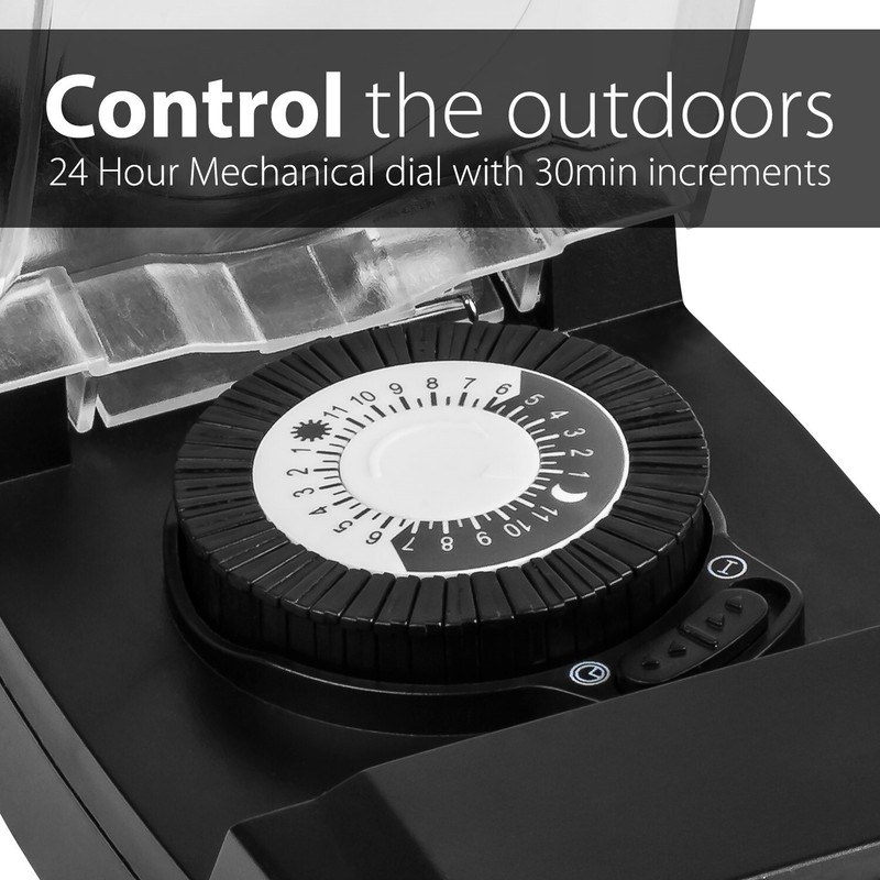 Outdoor Mechanical Outlet Timer 24 Hour Automatic Switch Light Weatherproof gallery