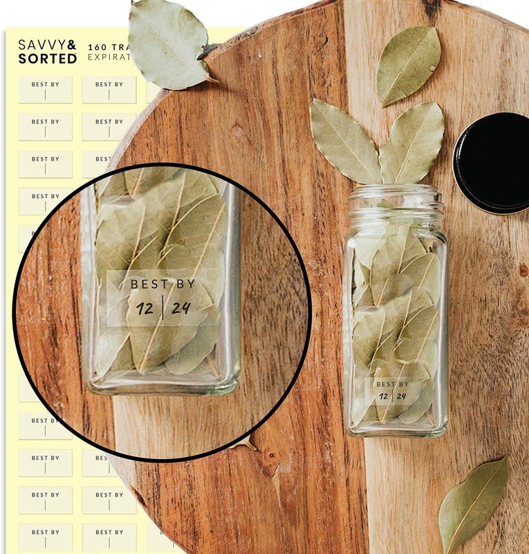 Savvy & Sorted 160 Transparent Clear Labels "Best by" Expiration Labels NEW gallery