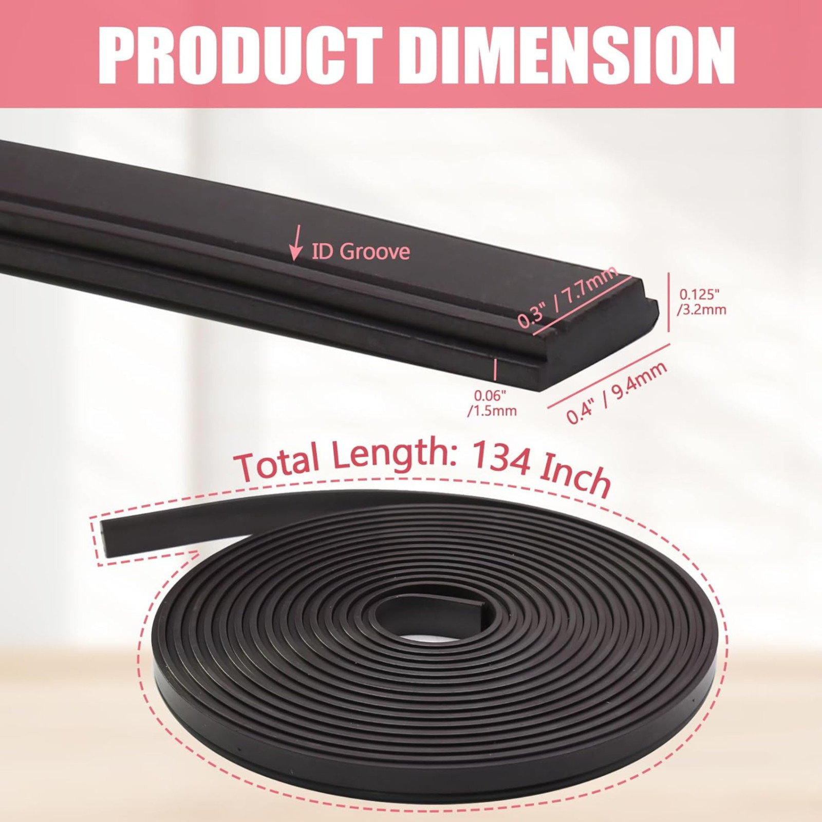 134" Shower Door Magnetic Strip Replacement | Flexible Rubber Glass Door Seal gallery