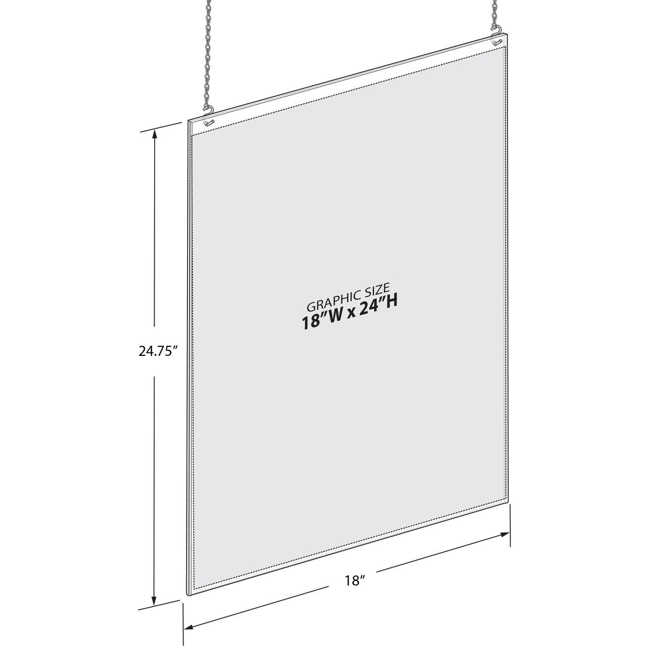Azar Displays Clear Acrylic Hanging Ceiling Poster Frame 18" Wide X 24" High... gallery